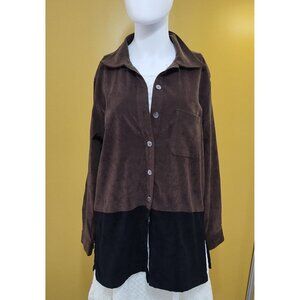 Vintage Erika Studios Suede Like Button Down M